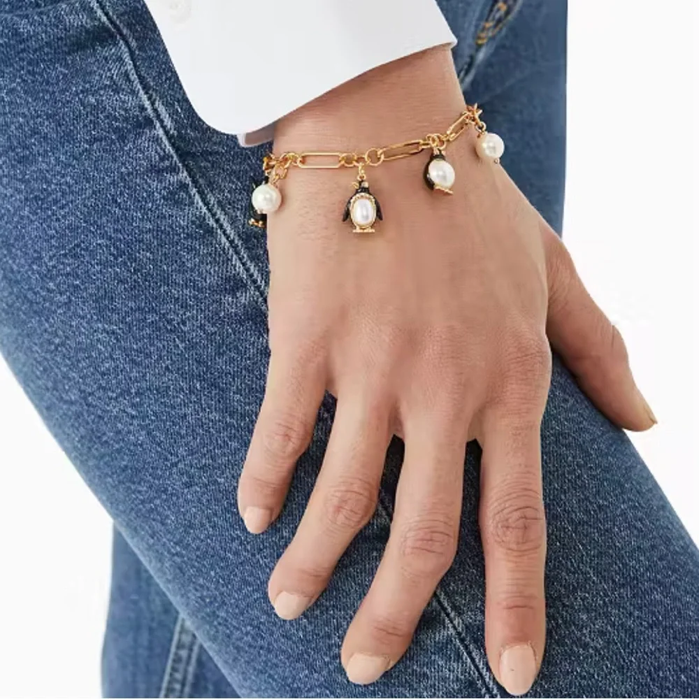 $129 Kate Spade Arctic Friends Penguin Charm Bracelet - Picture 2 of 6